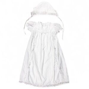Alexis White Kids Formal Dress with Bonnet